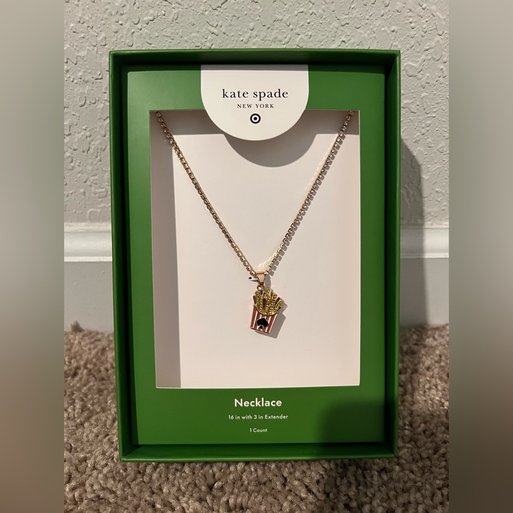 Kate Spade New York x Target French Fry Charm Gold Tennis Necklace - Picture 3 of 5